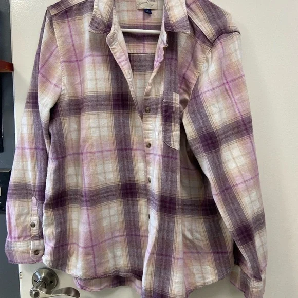 Pink long sleevePlaid Shirt with No Doubt Graphic handsewn w love Xlarge - Picture 3 of 4